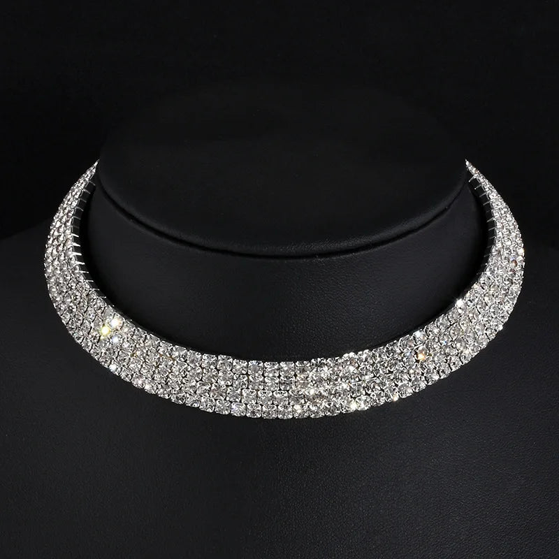 Elegant Rhinestone Choker Necklaces