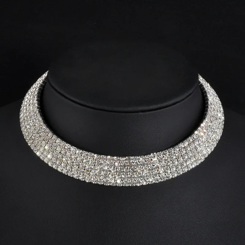 Elegant Rhinestone Choker Necklaces