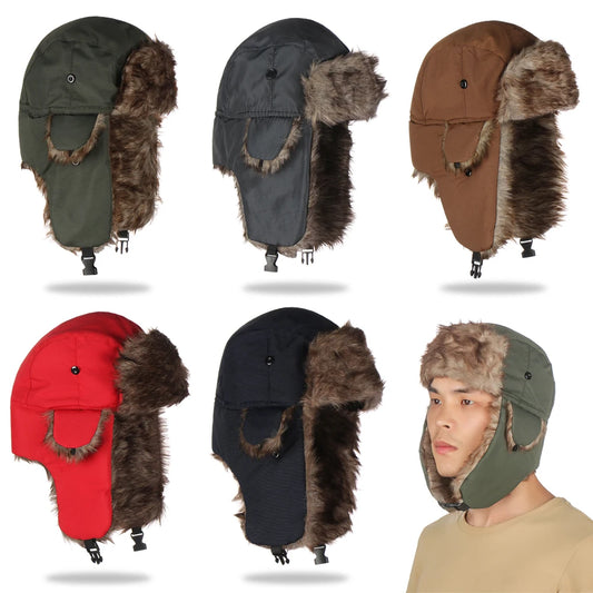 Brave the cold in style with our Trapper Bomber Hat, ideal for men and women alike